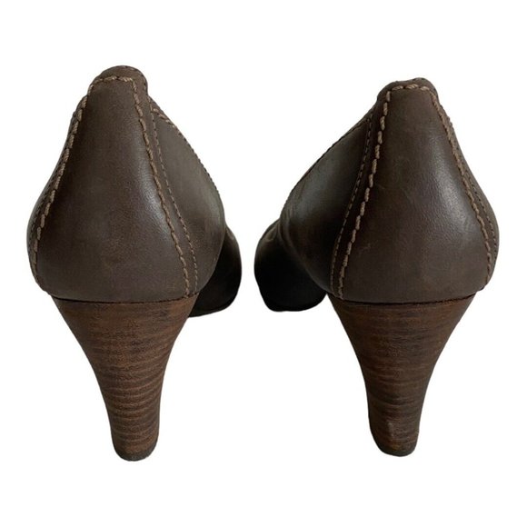 Ecco Womens Brown Leather Peep Toe Heel Pumps Comfort EU 39 Comfort Shoe - Picture 6 of 12